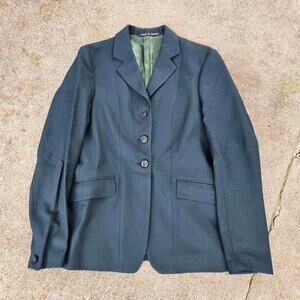 Vtg 90s HEYTHROP Bullion Investments Wolf Buttons Wool Dress Blazer Small Fit